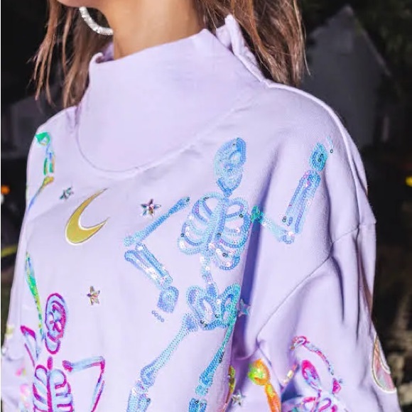 Queen Of Sparkles Skeleton Sequin Sweatshirt - Picture 3 of 4
